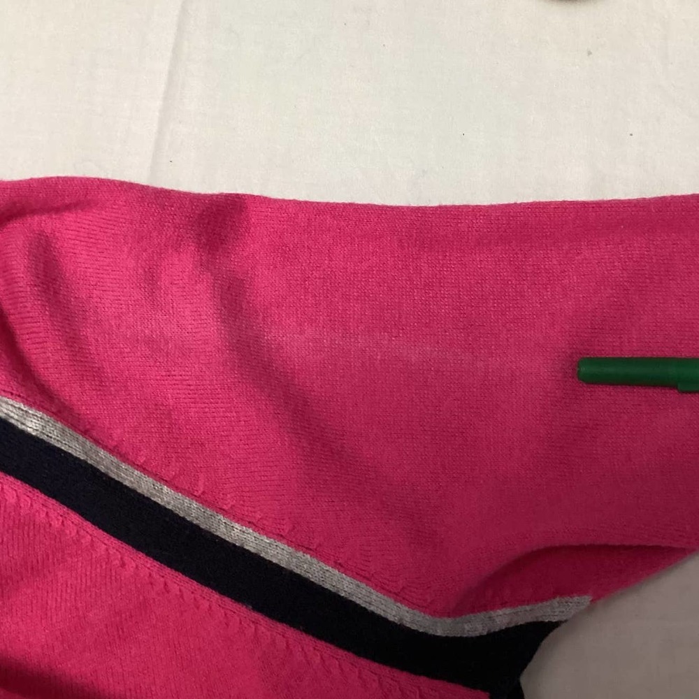 JC Penney Barbie Pink Cotton Wool Blend Pullover Sweater Stripes Sz Large Flawed - Picture 10 of 13